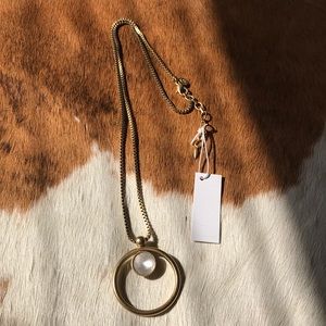 Gold and White Designer Cecilia Chain Necklace